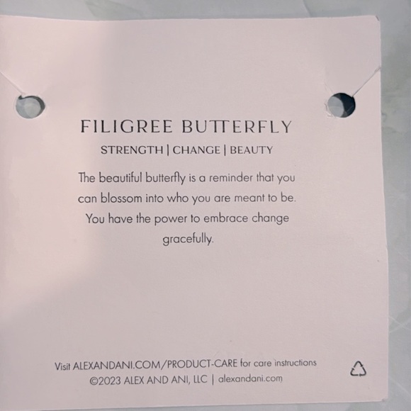 NWT Alex and Ani Gold-Tone Butterfly Charm Beaded Bangle Bracelet - Picture 5 of 5